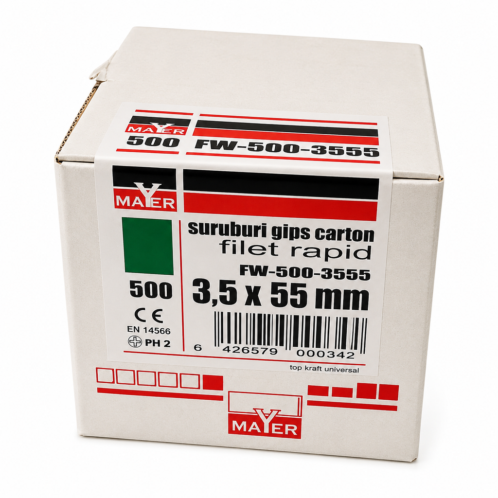 Gyorsmenetű gipszkartoncsavar 3,5 × 55 mm (500 db)