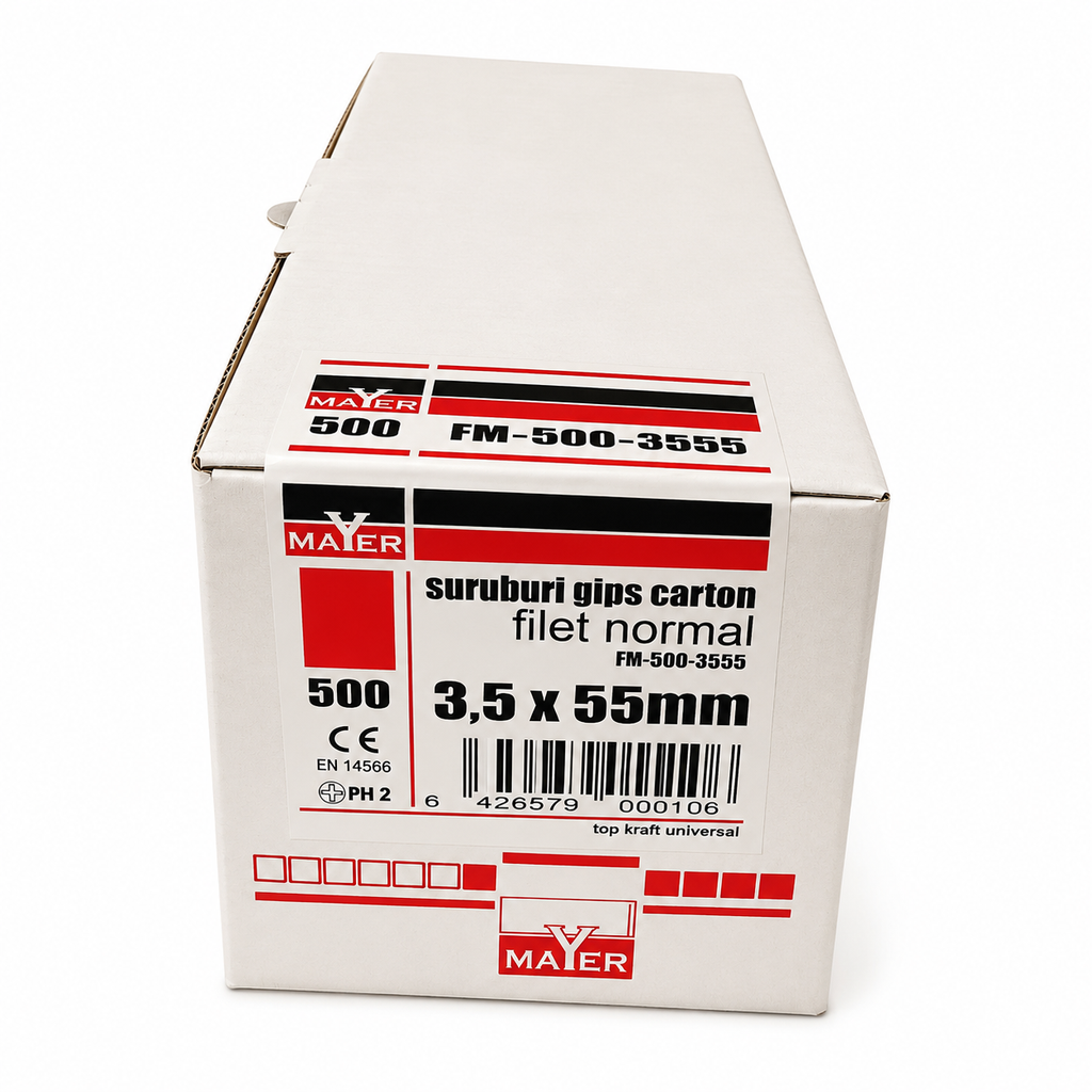 Normál menetű gipszkartoncsavar 3,5 × 55 mm (500 db)