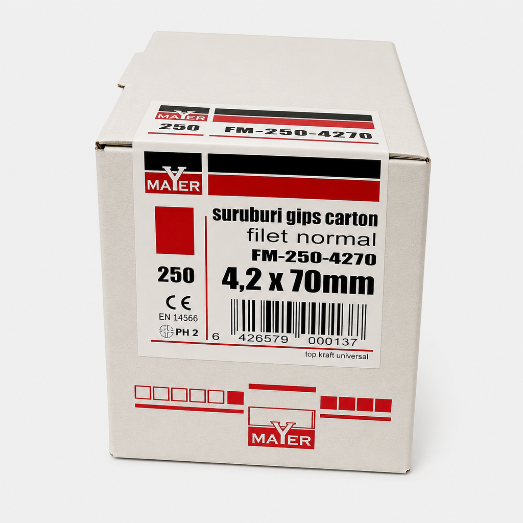 Normál menetű gipszkartoncsavar 4,2 × 70 mm (250 db)