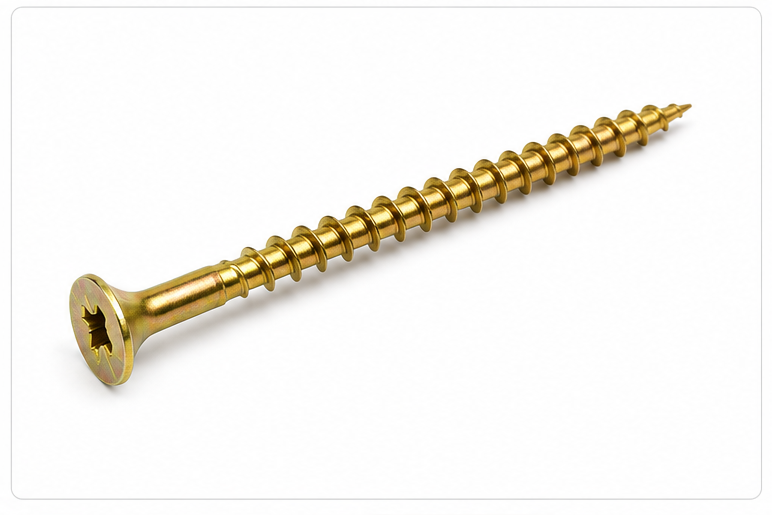 Sárgára horganyzott forgácslap- és facsavar 4,0 × 50 mm (500 db)