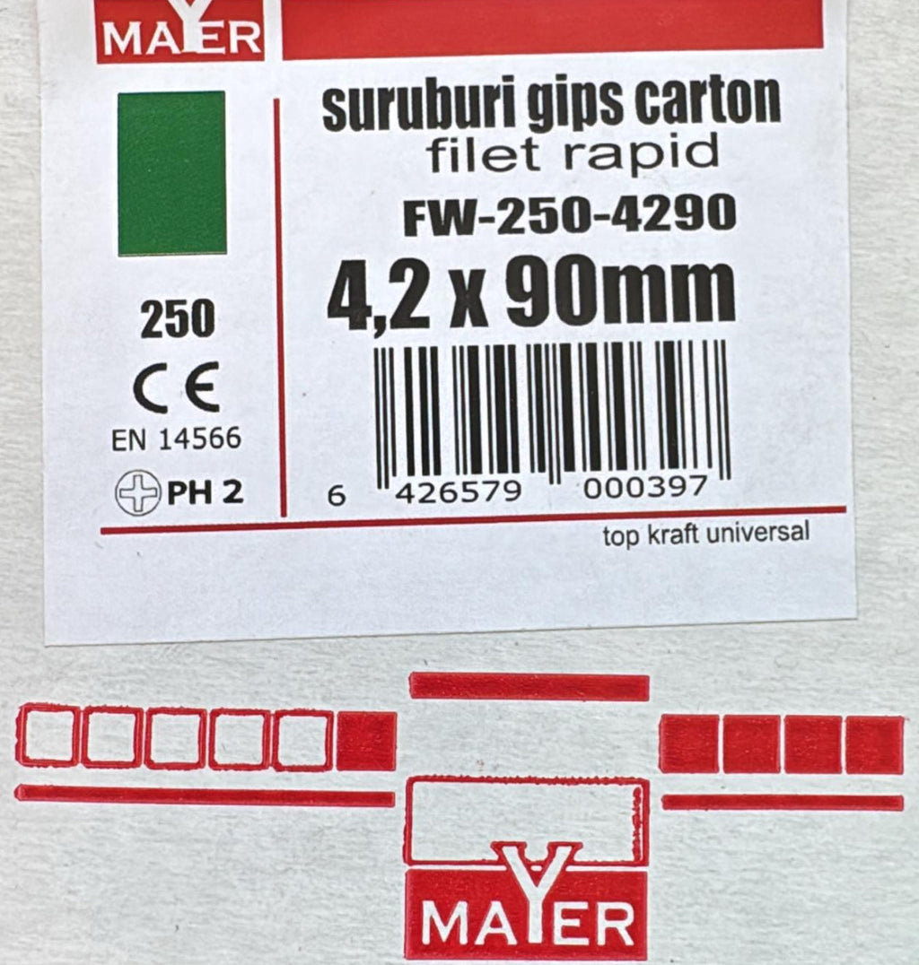 Gyorsmenetű gipszkartoncsavar 4,2 × 90 mm (250 db)