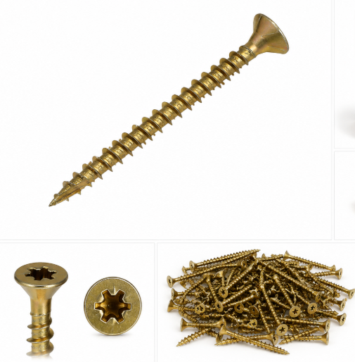 Sárgára horganyzott forgácslap- és facsavar 4,0 × 40 mm (500 db)