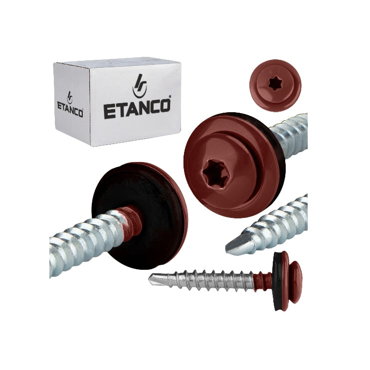 250 db-os önfúró csavar szett fémcseréphez/tetőlemezhez, GTF P 4,8×35 RAL 3011 P14035PH3011