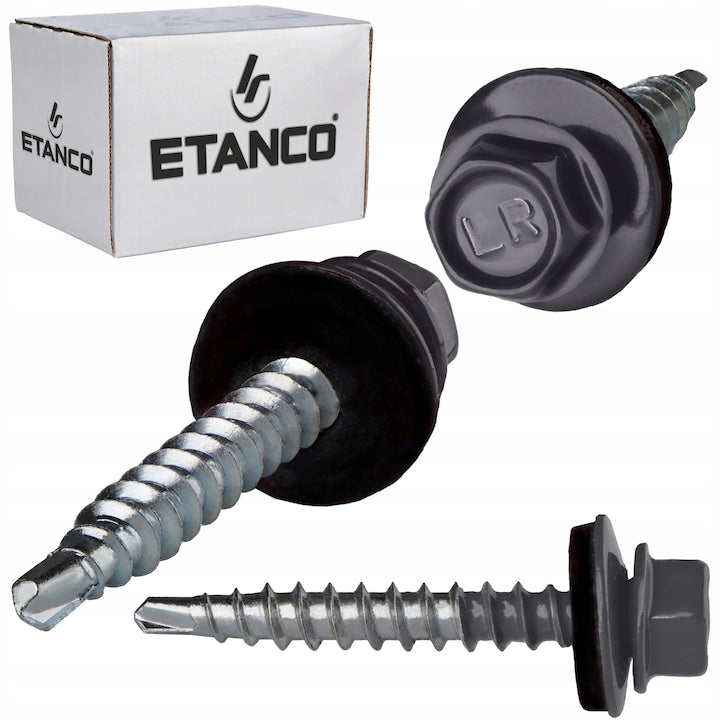 250 db-os önfúró csavar szett fémcseréphez/tetőlemezhez, GT F2 4,8×35 RAL 7024 OFA P140350FA7024